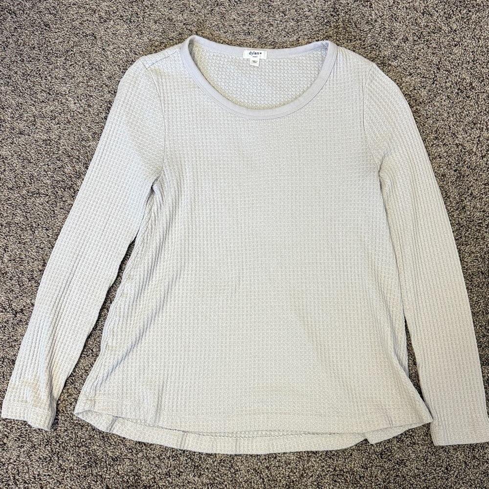 Dylan Cream Waffle Knit Long Sleeve Top